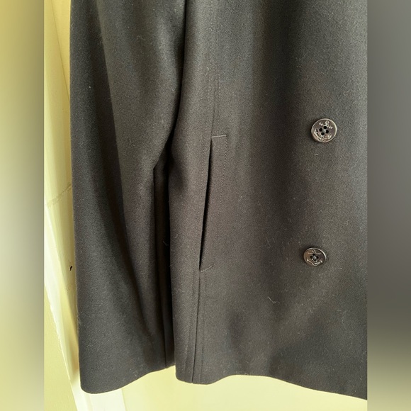 LL Bean Black Italian Wool Blend Peacoat, Women’s 14 - Picture 4 of 11